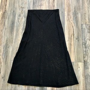 Black leopard print midi skirt